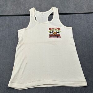 Vintage 80s Spuds MacKenzie Bud Light Tank Top White Racerback Single Stitch S/M